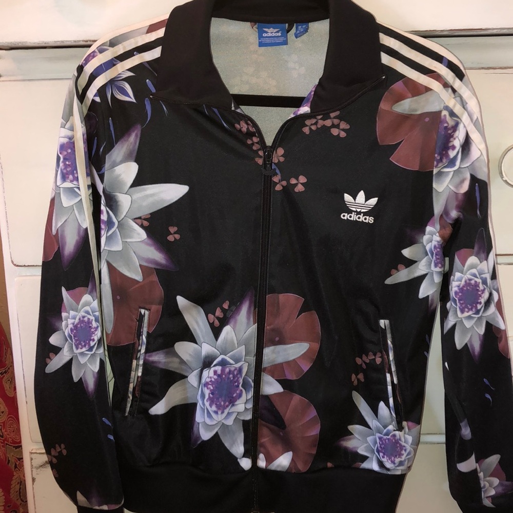 Adidas floral track jacket